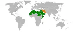نقشهٔ مکاننمای Arab League و Iran