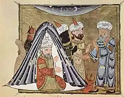 مینیاتورعربی نمایش دهندهٔ حارث غسانی