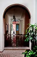 Archway and classic calicanto wall in a traditional house.