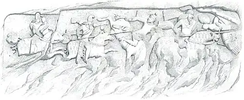 طرحی از سنگ نگاره ،اوژن فلاندن،١٨٤٠ میلادی