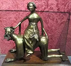 Phyllis سوار و سیلی زدن ارسطو ، Aquamanile ، Maasland ، c. ۱۴۰۰ ، برنج