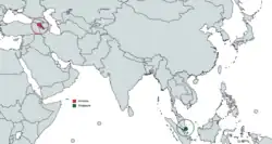 نقشهٔ مکاننمای Singapore و Armenia