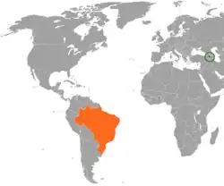 نقشهٔ مکاننمای Armenia و Brazil