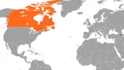 نقشهٔ مکاننمای Armenia و Canada