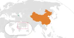 نقشهٔ مکان‌نمای Armenia و China