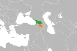 نقشهٔ مکان‌نمای Armenia و گرجستان