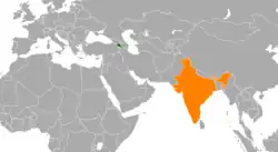 نقشهٔ مکان‌نمای Armenia و India