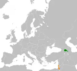 نقشهٔ مکان‌نمای Armenia و Israel