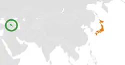 نقشهٔ مکاننمای Armenia و Japan