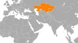 نقشهٔ مکاننمای Armenia و Kazakhstan