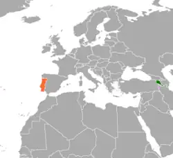 نقشهٔ مکاننمای Armenia و Portugal