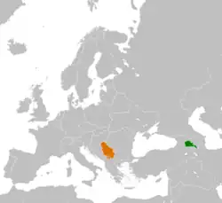 نقشهٔ مکان‌نمای Armenia و Serbia