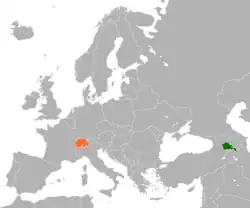 نقشهٔ مکاننمای Armenia و Switzerland