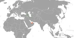 نقشهٔ مکان‌نمای Armenia و United Arab Emirates