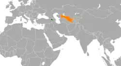 نقشهٔ مکان‌نمای Armenia و Uzbekistan