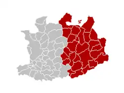 موقعیت شهرستان تورنو در استان انو