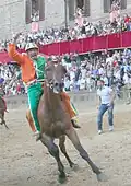Alberto Ricceri expresses his joy at the victory on 16 August 2006 for Selva (Forest).