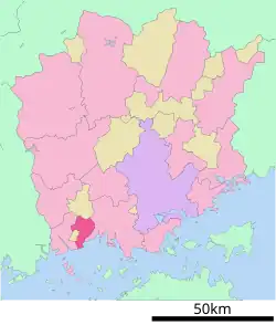 Location of Asakuchi in استان اوکایاما