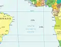 Location of Saint Helena and Ascension Island