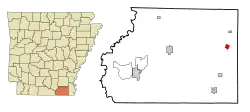 Location in Ashley County and the state of آرکانزاس