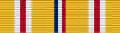 Width-44 yellow ribbon with central width-4 Old Glory blue-white-scarlet stripe. At distance 6 from the edges are width-6 white-scarlet-white stripes.