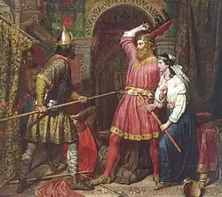 his sword, in a 19th-century painting by Charles Landseer