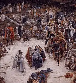 یک نقاشی که تصلیب عیسی را از زاویه دید خود او که بر روی صلیب است، نشان میدهد.