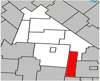 Location within Acton Regional County Municipality.