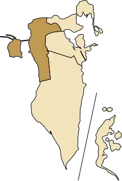 محل استان شمالیه در نقشهٔ بحرین