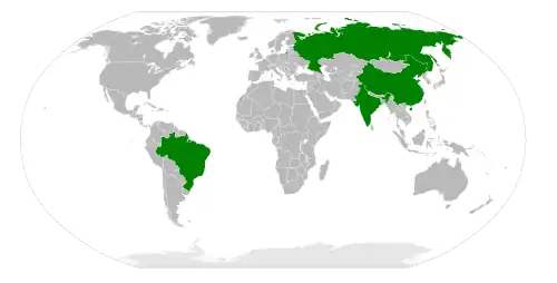 Map of BRIC countries