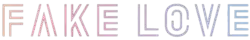 A white string-like design covering the majority of the right side of a dark blue square. The words "Fake Love" are written in all caps on the left side of the design inside the square. "Rocking Vibe Mix" is written just below it.
