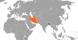 نقشهٔ مکان‌نمای Bangladesh و Iran
