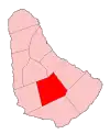 Map of Barbados showing the Saint George parish