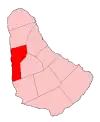 Map of Barbados showing the Saint James parish