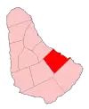 Map of Barbados showing the Saint John parish