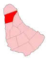 Map of Barbados showing the Saint Peter parish