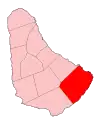 Map of Barbados showing the Saint Philip parish