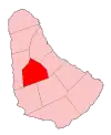 Map of Barbados showing the Saint Thomas parish