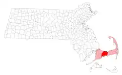 Location in Barnstable County in Massachusetts