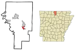 Location in Baxter County and the state of آرکانزاس
