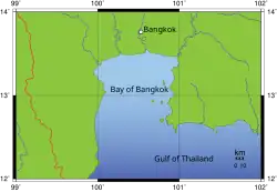 Laem Chabang در Bay of Bangkok واقع شده