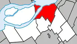 Location within Beauharnois-Salaberry Regional County Municipality