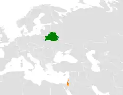 نقشهٔ مکان‌نمای Belarus و Israel