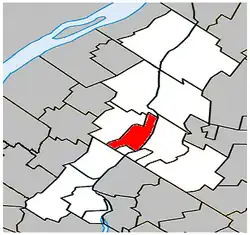 Location within La Vallée-du-Richelieu Regional County Municipality