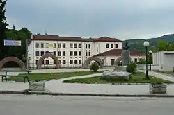 The monument of Hristo Botev and the Aleksandar Ivanov&nbsp;— Chapai School