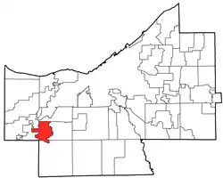 Location of Berea in Cuyahoga County