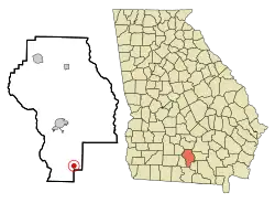 Location in Berrien County and the state of جورجیا