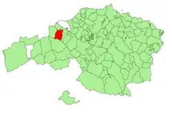 Location of Abanto-Zierbena in Biscay.