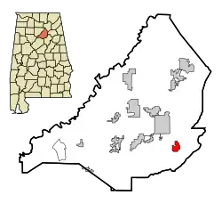 Location in Blount County and the state of آلاباما