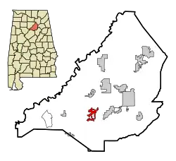 Location in Blount County and the state of آلاباما